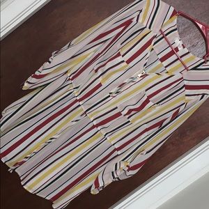 Plus Stripe Long Tunic Top